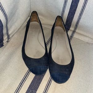 Used Jean-Blue Chanel Flats Size 6